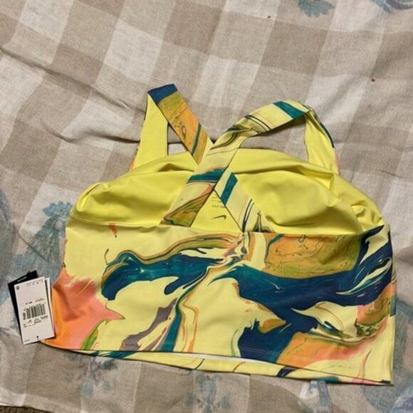 Nike Sportswear Ai Marbel Cropped Tank Top Yellow 2XL - Picture 4 of 9